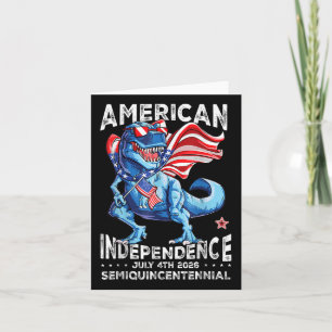 Dinosaur American Flag 250th Years T Rex Usa 4th O Card