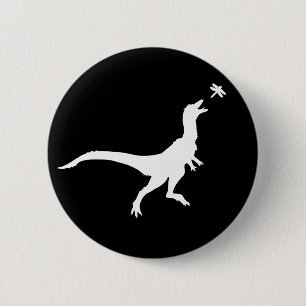 Dinosaur and Dragonfly Button