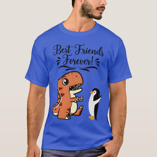 Dinosaur and penguin best friends forever family T-Shirt (Front)