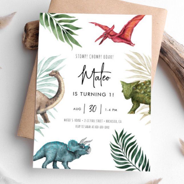 Dinosaur Any Year Birthday Invitation  (Creator Uploaded)