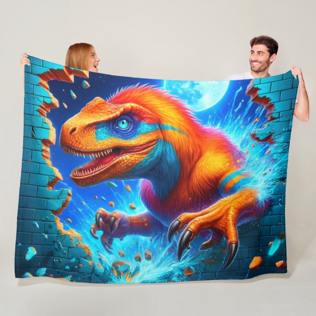 Dinosaur Art Fleece Blanket (In Situ)