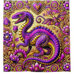 Dinosaur Art Shower Curtain