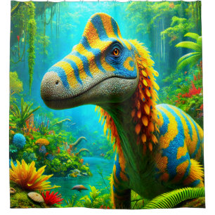 Dinosaur Art Shower Curtain