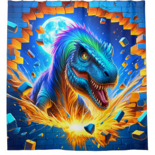 Dinosaur Art Shower Curtain