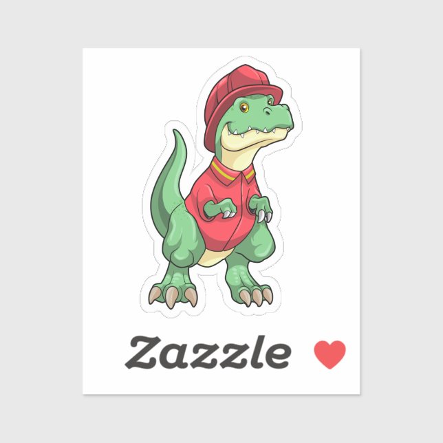 Dinosaur as Firefighter with Fire helmet (Sheet)