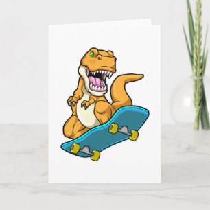 Dinosaur as Skater with Skateboard Card