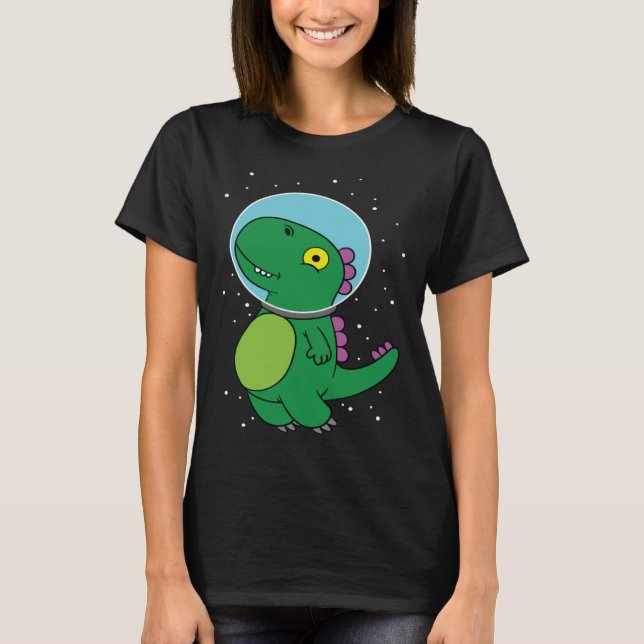 Dinosaur astronaut children's gift for space fans T-Shirt (Front)