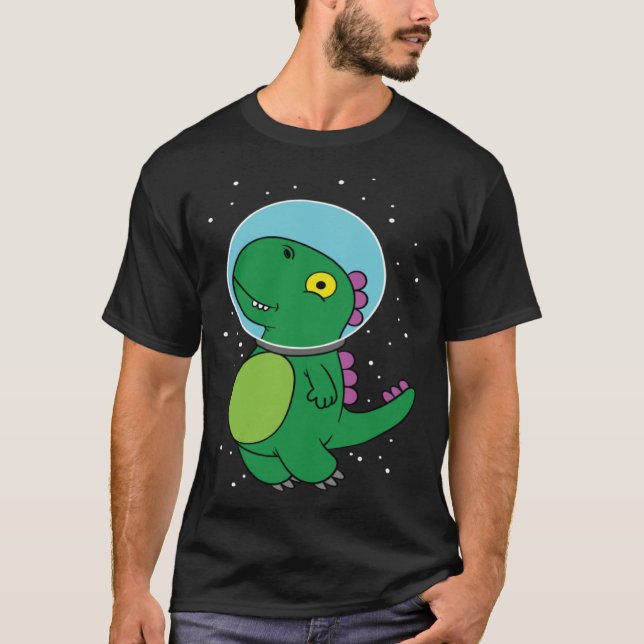 Dinosaur astronaut children's gift for space fans T-Shirt (Front)