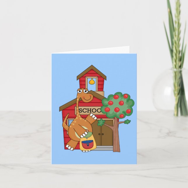 Dinosaur at School t-shirts and Gifts Card (Front)