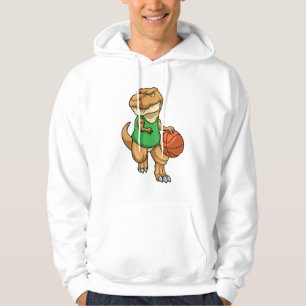 Dinosaur at Sports with Basketball Hoodie