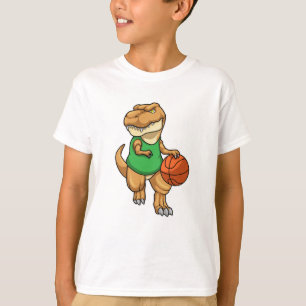 Dinosaur at Sports with Basketball T-Shirt
