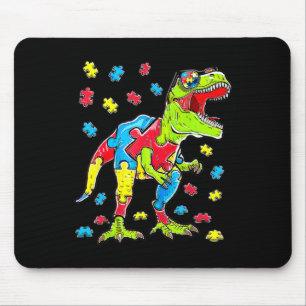 Dinosaur Autism Awareness Puzzle Piece Boys Kids T Mouse Pad