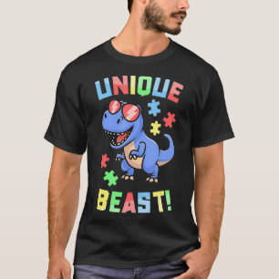 Dinosaur Autism Awareness s Boys Unique Beast Puzz T-Shirt
