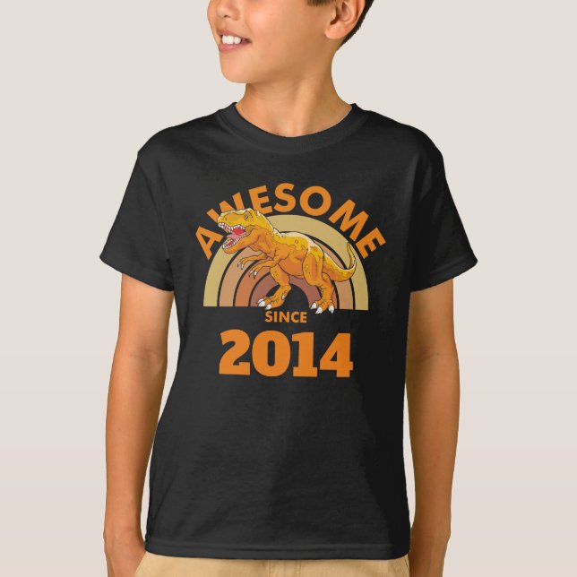 Dinosaur awesome happy birthday gift for kids T-Shirt (Front)