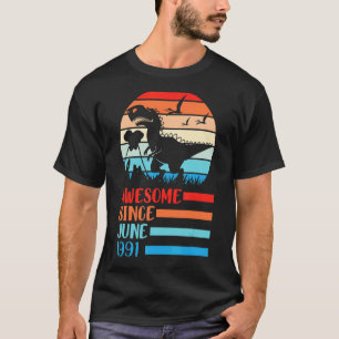 Dinosaur Awesome Since June 1991 Happy Birthday 31 T-Shirt