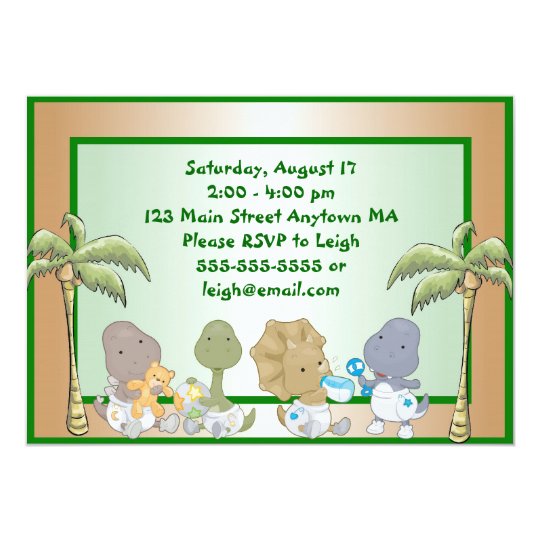 Dinosaur Babies Birthday Invitation