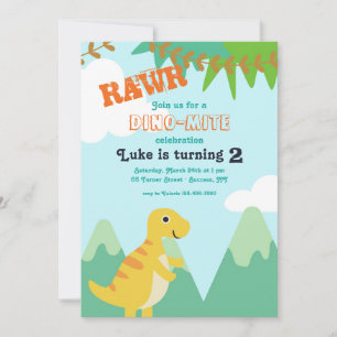 Dinosaur Baby Birthday Party Invitation