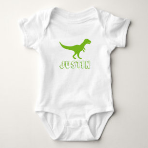 Dinosaur baby clothes personalised with kids name bodysuit