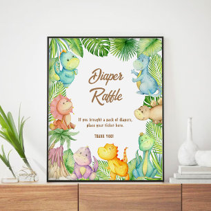 Dinosaur Baby Diaper Raffle Poster