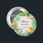 Dinosaur Baby Shower 6 Cm Round Badge<br><div class="desc">Watercolor Cute Dinosaur Baby Shower Button. Matching items available.</div>
