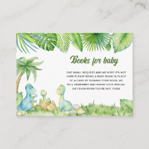 Dinosaur Baby Shower Books for baby Enclosure Card