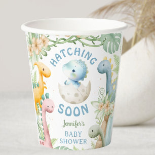 Dinosaur Baby Shower Boy Blue Dino Paper Cups