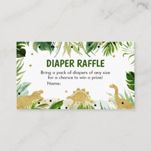 Dinosaur Baby Shower Diaper Raffle Business Card