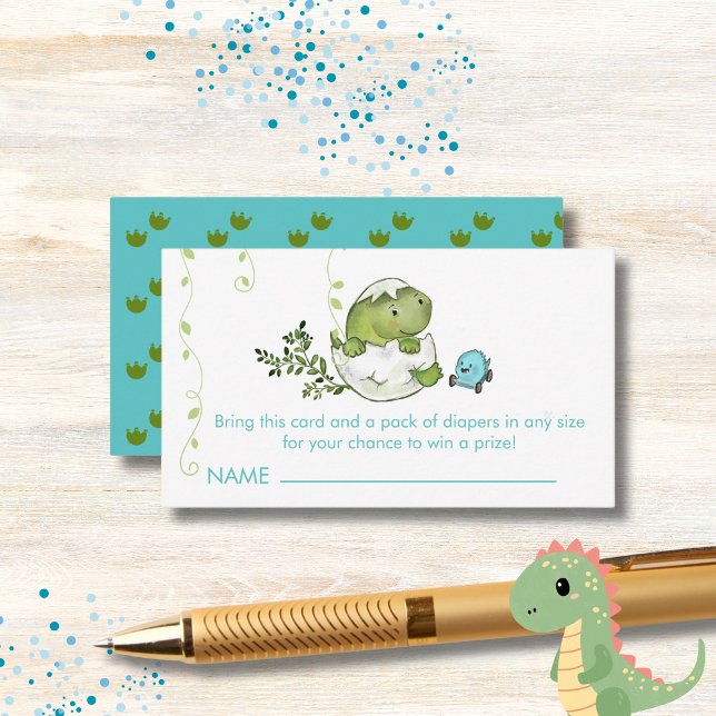 Dinosaur Baby Shower Diaper Raffle Enclosure Card (Dinosaur Baby Shower Diaper Raffle Enclosure Card )