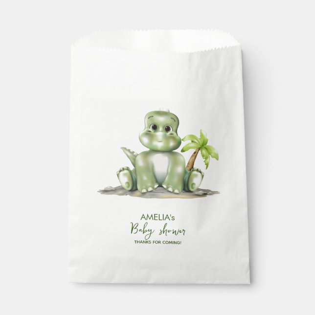 Dinosaur Baby Shower Favour Bag (Front)