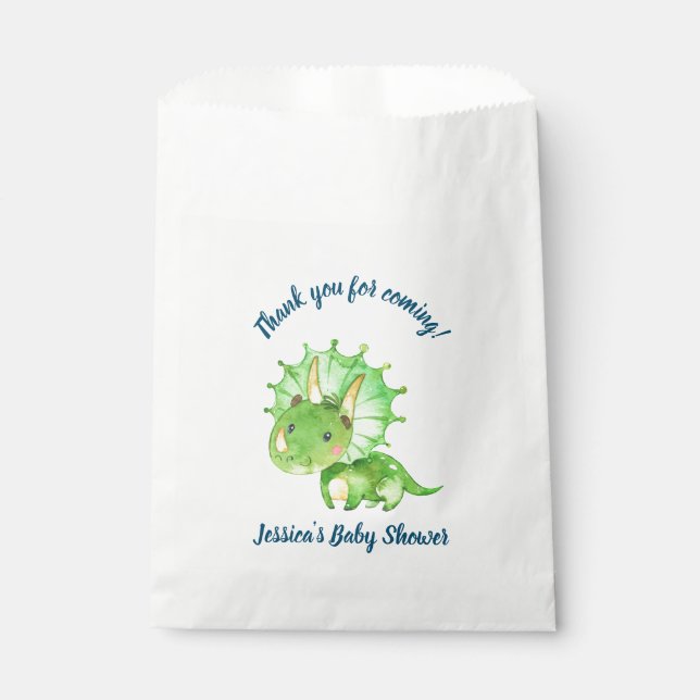 Dinosaur Baby Shower Favour Bag (Front)