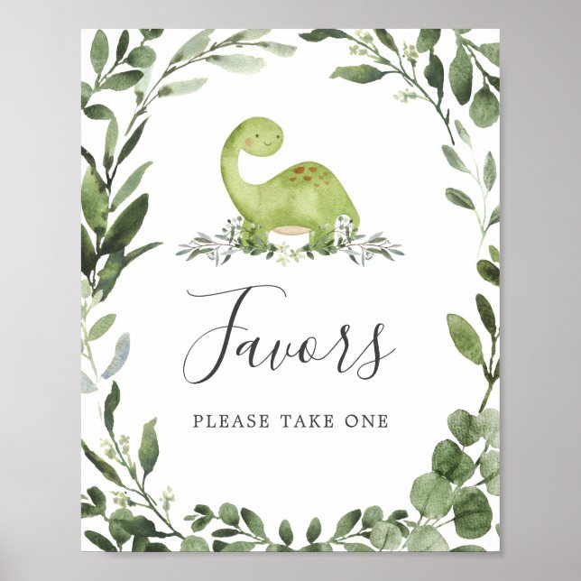 Dinosaur Baby Shower Favours Sign (Front)