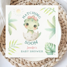 Dinosaur Baby Shower Girl Paper