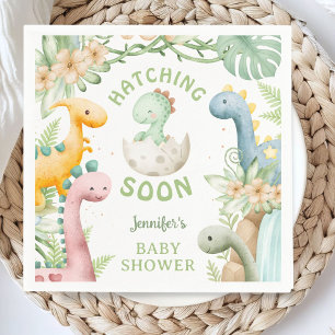 Dinosaur Baby Shower Green Dino Paper Napkin