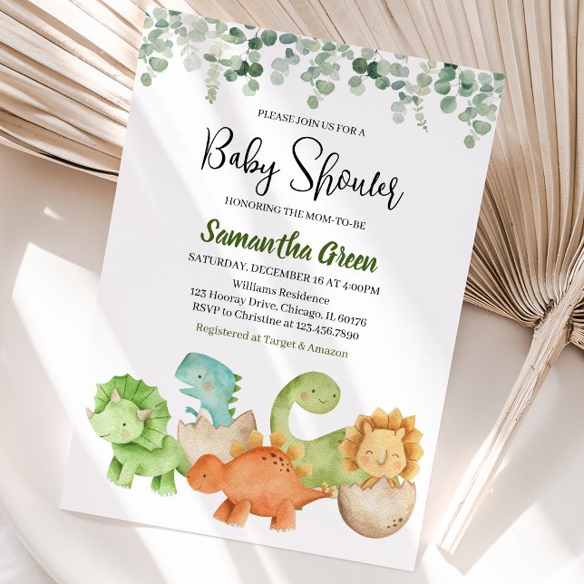 Dinosaur Baby Shower Invitation (Creator Uploaded)