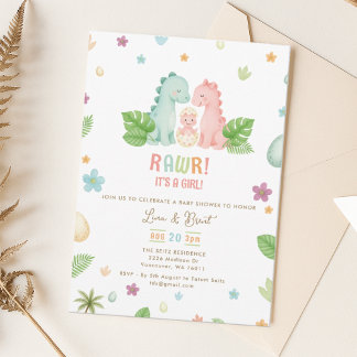 Dinosaur Baby Shower Invitation