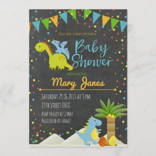 Dinosaur baby shower invitation
