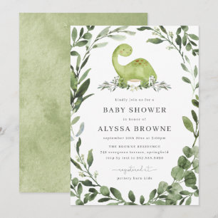 Dinosaur Baby Shower Invitation Cute Dino Theme