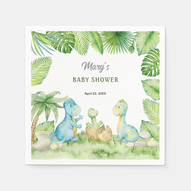 Dinosaur Baby Shower  Napkin (Front)