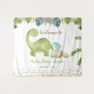 Dinosaur Baby Shower Sign Tapestry