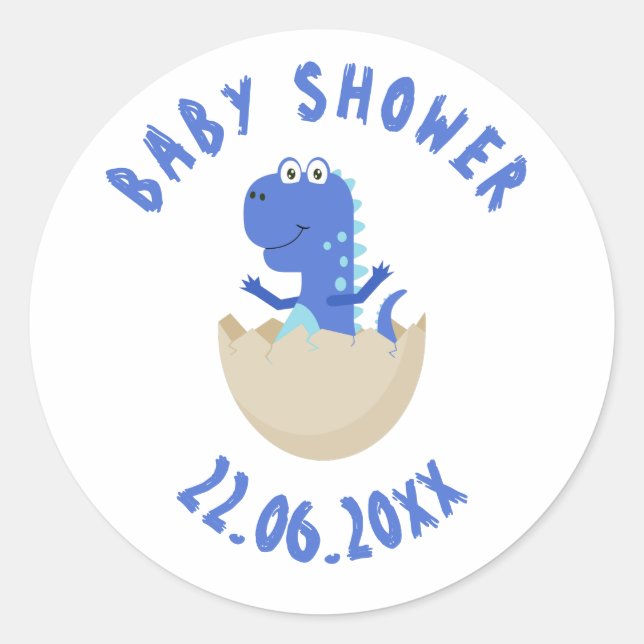 Dinosaur Baby Shower Sticker (Front)