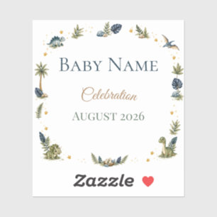Dinosaur Baby Shower Stickers   Cute Boy Favours