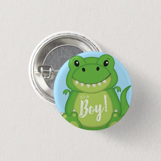 Dinosaur Baby Shower T-Rex 3 Cm Round Badge (Front & Back)