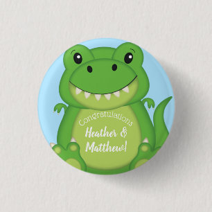 Dinosaur Baby Shower T-Rex 3 Cm Round Badge