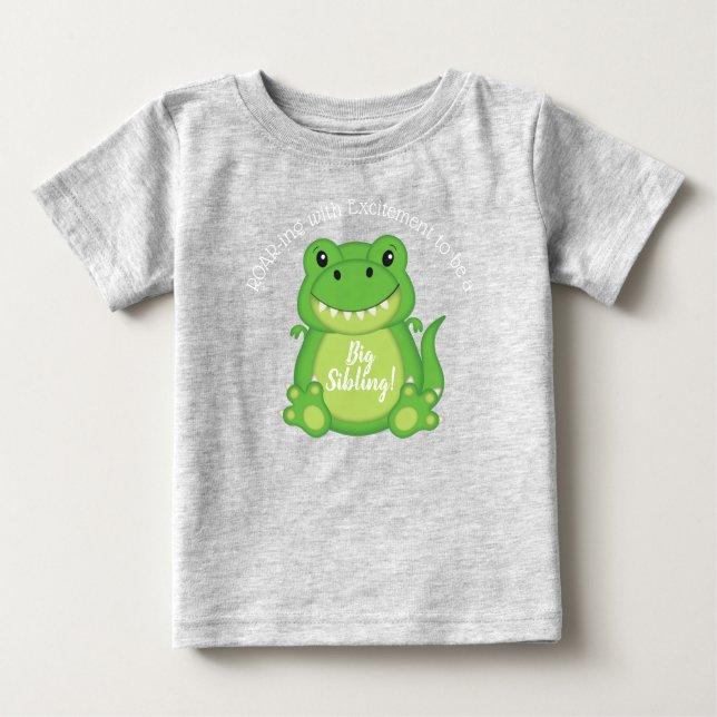 Dinosaur Baby Shower T-Rex  Baby T-Shirt (Front)