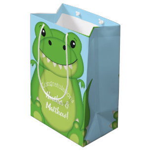Dinosaur Baby Shower T-Rex Medium Gift Bag