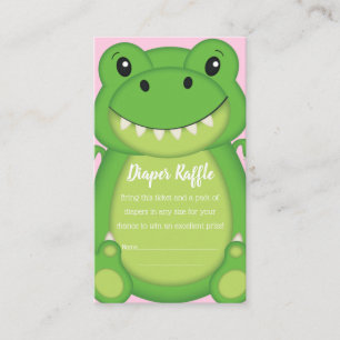 Dinosaur Baby Shower T-Rex Pink Girl Enclosure Card