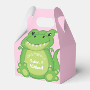 Dinosaur Baby Shower T-Rex Pink Girl Favour Box