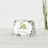 Dinosaur Baby Shower Thank You Card