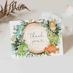 Dinosaur Baby Shower Thank You Card