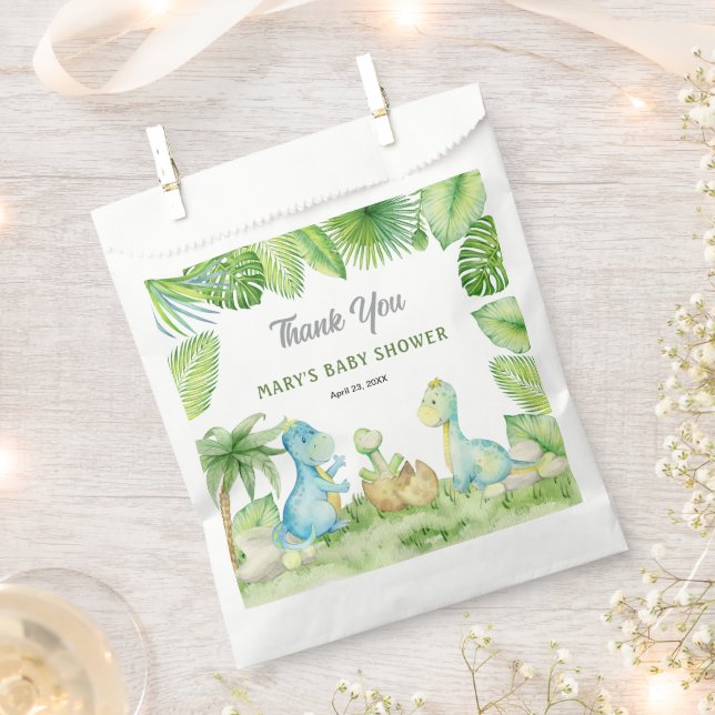 Dinosaur Baby Shower Thank You Favour Bag (Clipped)